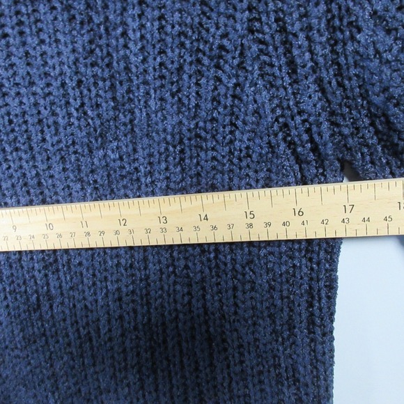 Wilfred Essential Chenille Knit Sweater Women M Blue Ribbed Crew Neck Lounge 574 - Picture 7 of 9